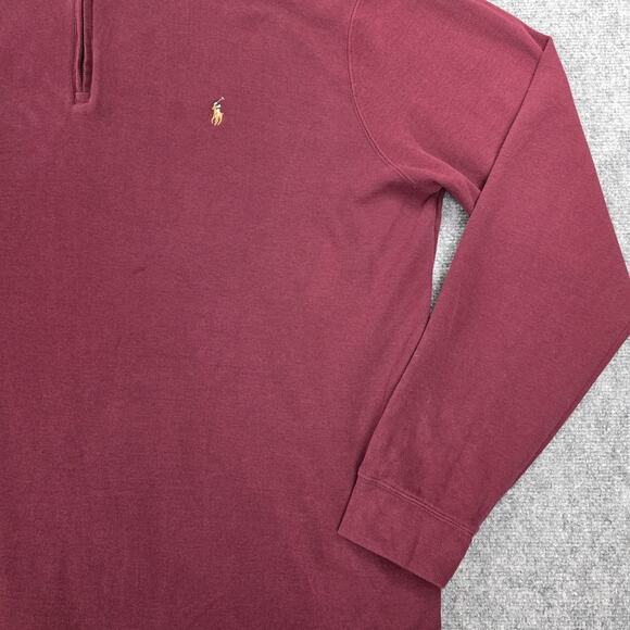 Polo Ralph Lauren Sweater Mens 2XLT Burgundy Estate Rib 1/4 Zip Knit Pullover - Picture 13 of 16